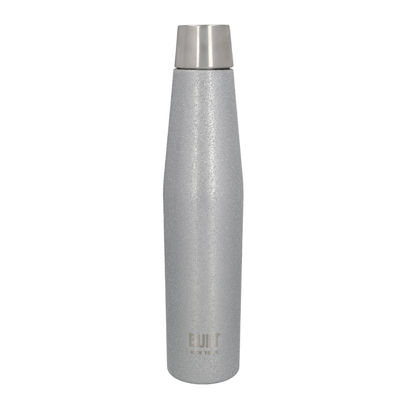 Built Apex 18ml Double Wall Insulated Stainless Steel Water Bottle, Grey/Silver