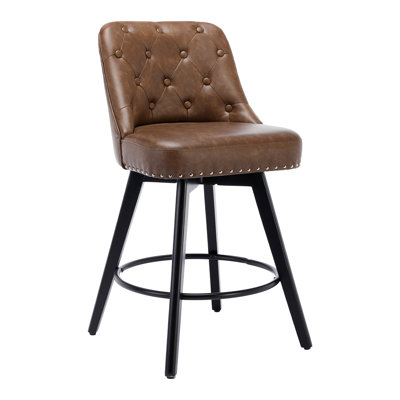 Faux Leather Swivel Accent Chair