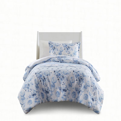 Ensemble de housse de couette à rayures florales