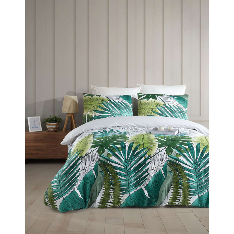 Quilt Cover Set, King Duvet Cover + 2 King Pillowcases, White Floral 2
