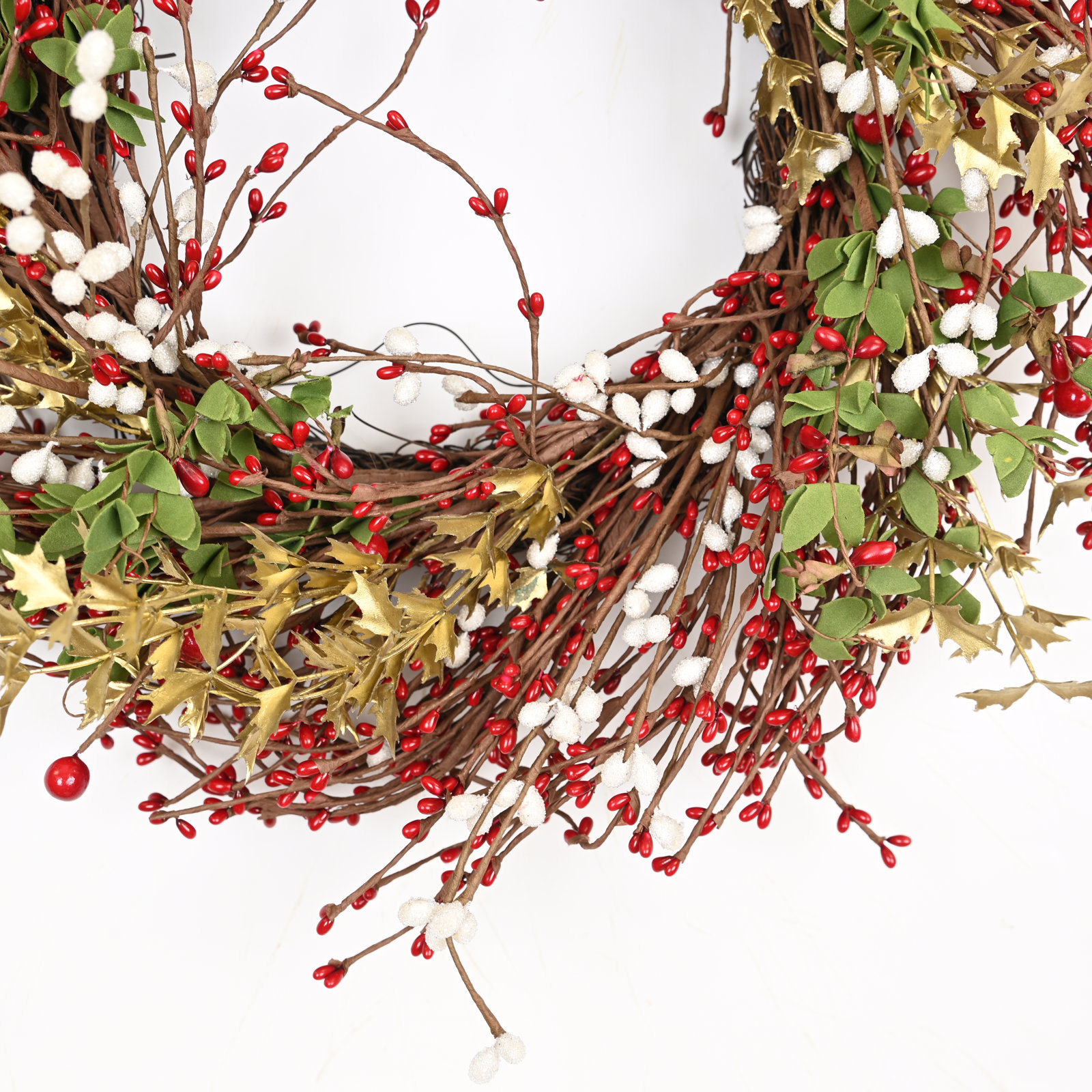 Handcrafted Eucalyptus Berry Christmas Wreath, 24" W x 24" H x 5" D