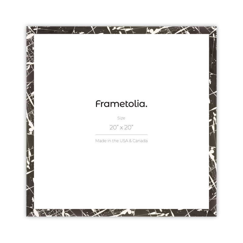 Cadre mural Frametolia Verde Mint Splash, L 20 po x H 20 po, Noir / blanc