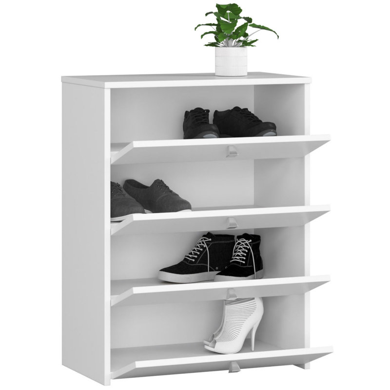 Furgeson 16 Pair Shoe Storage Cabinet, White