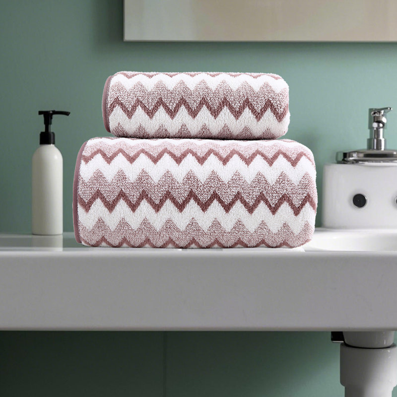 Soft Thick Absorbent 2 Piece Bath And Face Towel Set, Quick Drying Polyester Towel For Home And Gift, 55.1x27.5in Purple