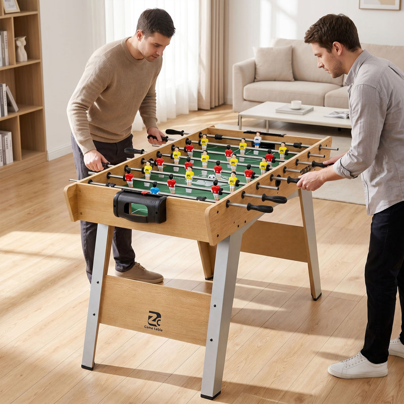 SPORTNOW 4ft Football Table Foosball Table 22 Players Natural Wood Finish
