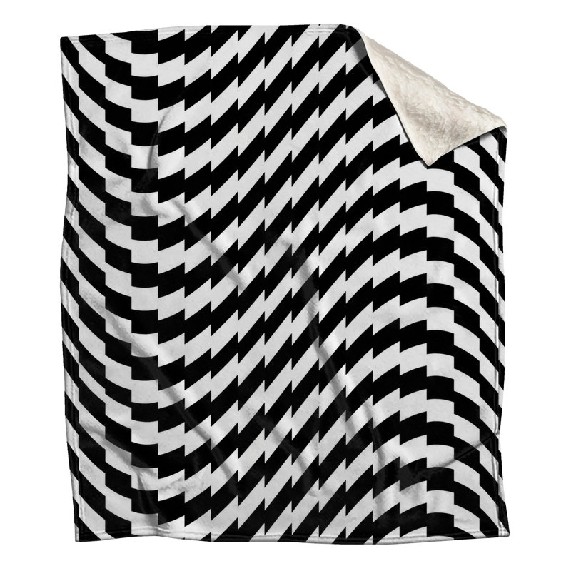 Couvertures d'illusion optique noires et blanches, L 60 po x H 80 po