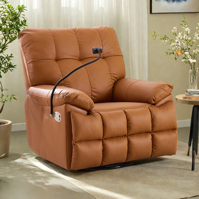 360° Rotation Single Recliner with Phone Holder