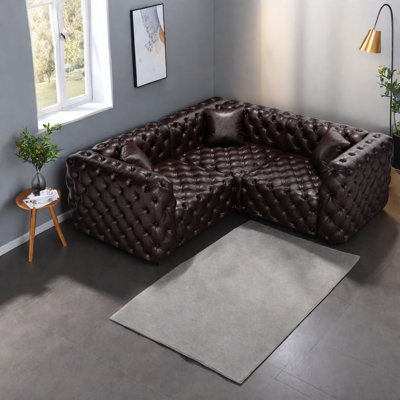 Canapés modulaires à compression, canapé moderne capitonné en similicuir pour la maison