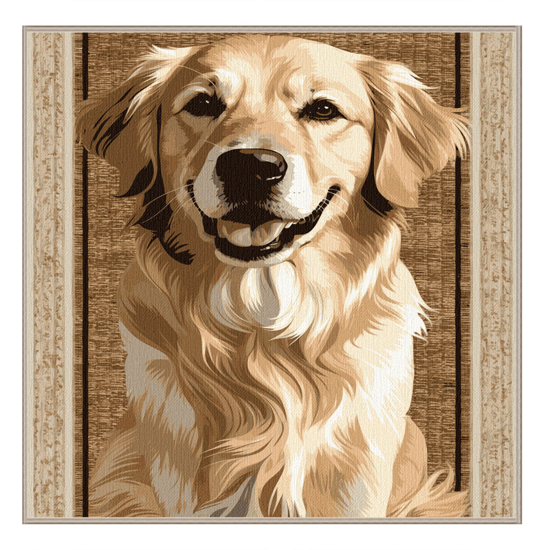  Tapis lavable Golden Retriever Dogs, Carré 3 pi