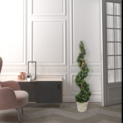 Artificial Potted Green Rosemary Spiral Tree