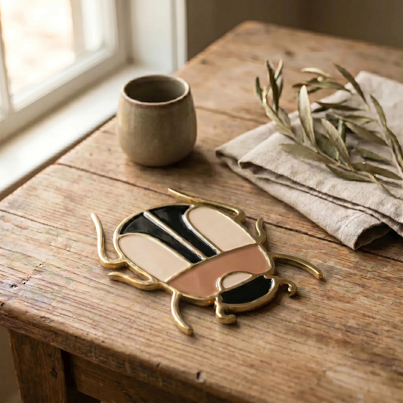 EnameledBeetle Cast Aluminum Trivet