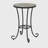 Patio Side Table with Shelf,Brown+Black