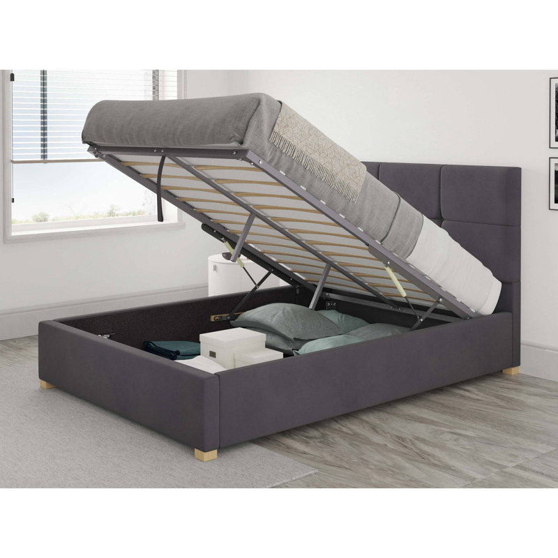 Moyers Upholstered Ottoman Storage Bed, Double (4'6), Steel