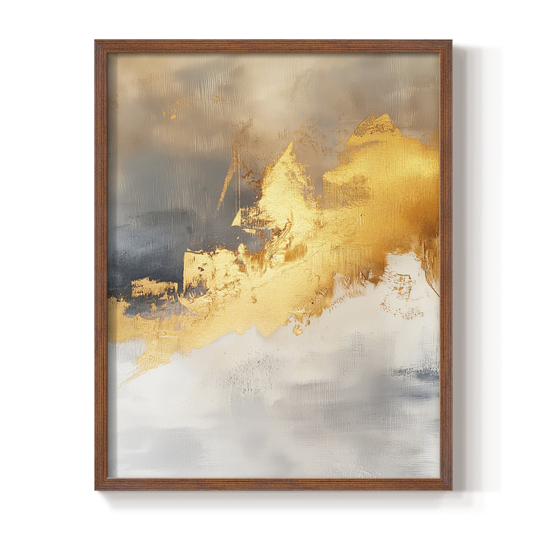 ABSTRACT Series CDLI, reproduction encadrée - bois massif, H 30 po x l 24 po, Noyer