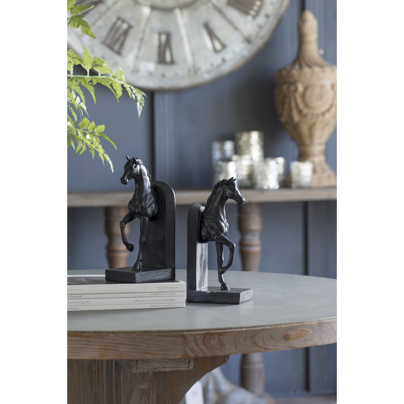 Modern & Contemporary Ceramic Non-Skid Bookends, Black