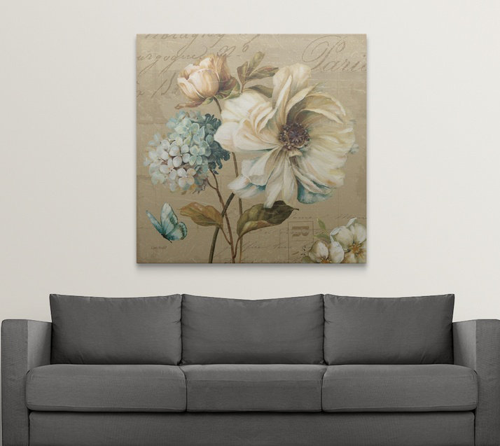 «Marche De Fleurs Blue II», reproduction d'impression, H 35 po x l 35 po x P 1,5 po, Toile