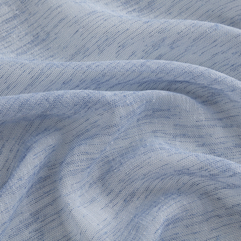Hailey Faux Linen Sheer Curtain Panels, 54" W x 84" L, Dusty Blue