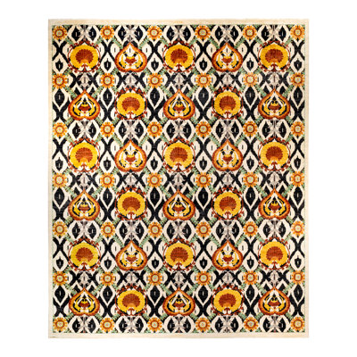 One-of-a-Kind 16' 5" X 14' 0" 2010s Wool Area Rug in Ivory