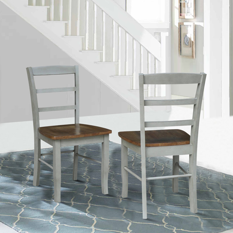 Klynn Solid Wood Dining Chair, Hickory/Stone