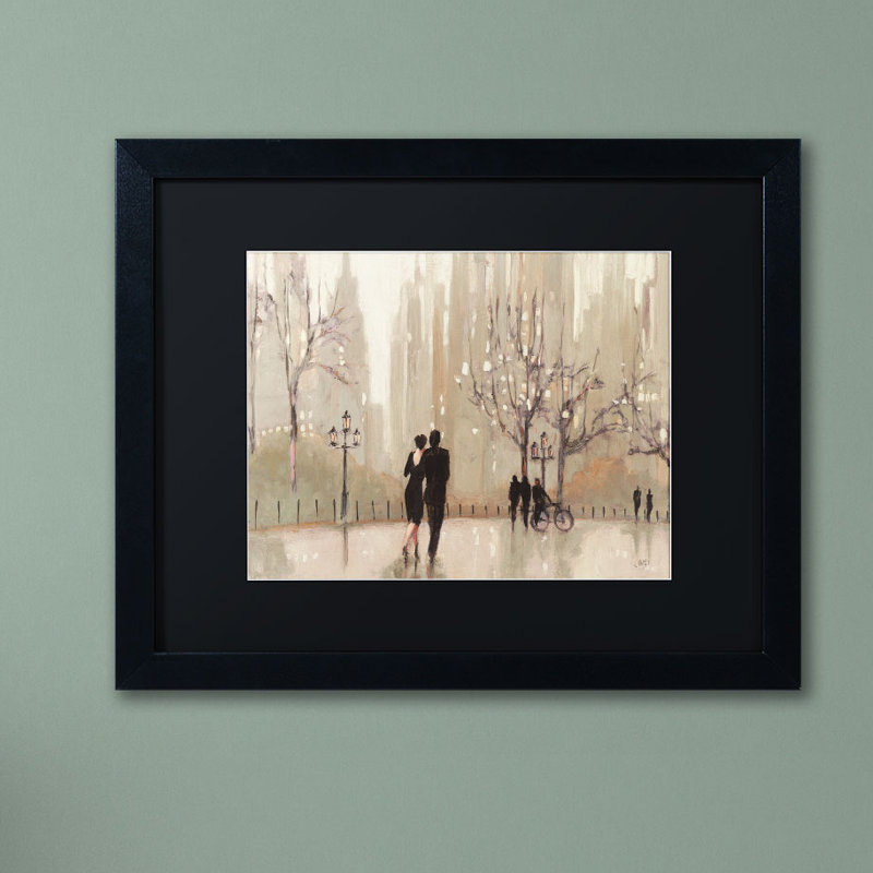 « a evening out neutral », reproduction d’art encadrée, H 16 po x l 20 po, Noir