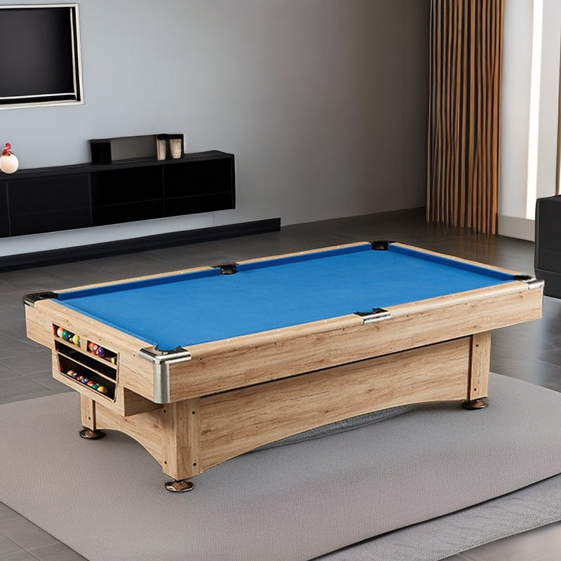 IQOWEL Multi Game Pool Table, Oak/Blue, 7 ft., Blue