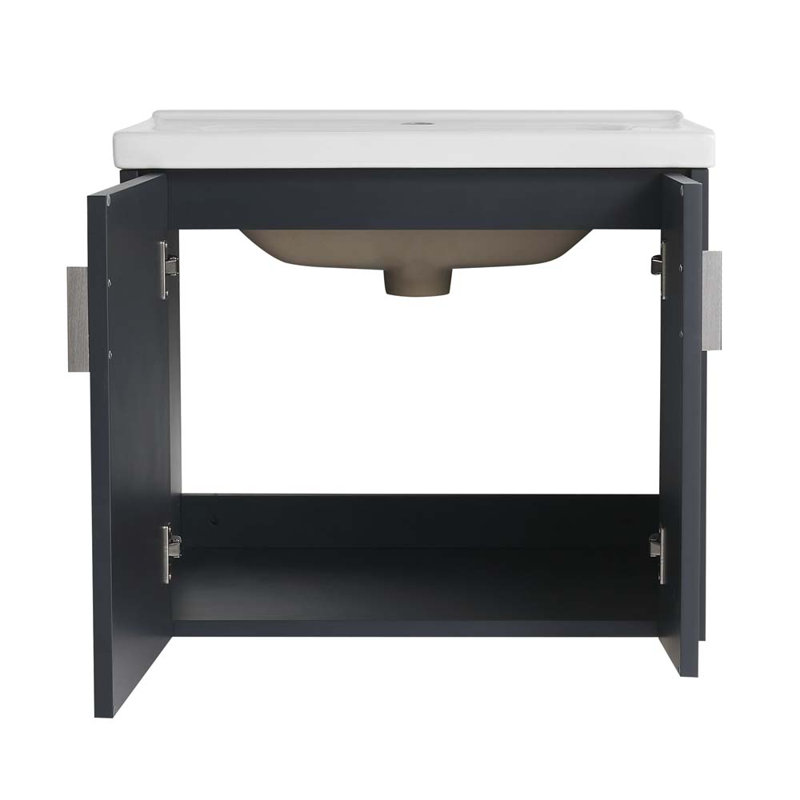 Meuble-lavabo 24 po avec lavabo, Noir