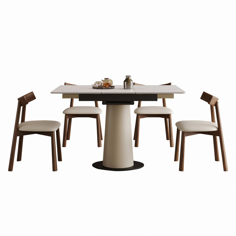 Ensemble de table de salle à manger 5 pièces, table rétractable extensible avec 4 chaises pour petits appartements