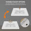Plateau de meuble-lavabo à surface solide de 30 pouces avec lavabo simple intégré, comptoir épais blanc vif de 2 po, rebord surélevé et dosseret