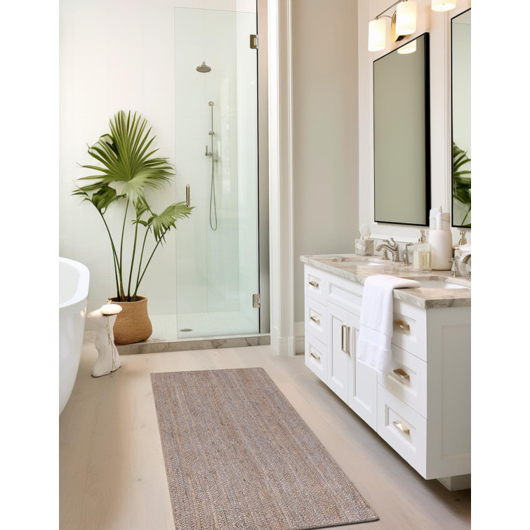 Tapis gris en jute / sisal fabriqué à la main Judlaph