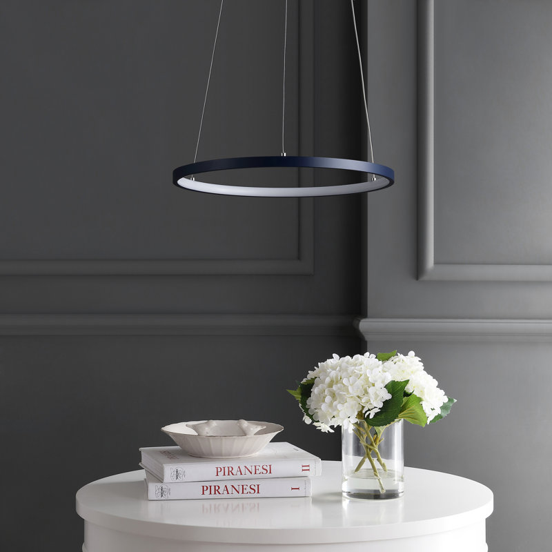 Odin 1-Light LED Unique / Statement Chandelier, 0.75" H x 15.75" W x 15.75" D, Navy