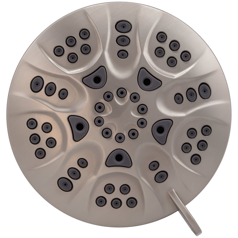 Tête de douche à jet réglable 5 fonctions 5 po avec bras de douche 8 po, Nickel satiné