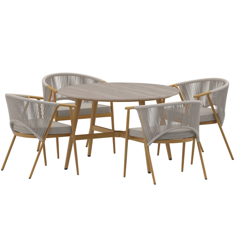Patio Dining Set with, 75cm H x 115cm W x 115cm D