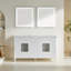 Ensemble de meuble-lavabo double autoportant 60 po avec 2 poignées entièrement assemblé-1137716445