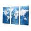 «Majestic Meridians Blue World Map I», ensemble d'art mural sur toile carte du monde-107741609-107741611