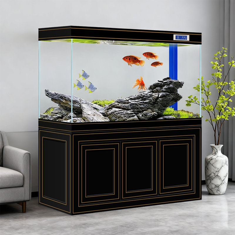 Réservoir d'aquarium en verre léger et transparent, 69,48 gallons (H 59,06 po x l 47,24 po x P 19,69 p, Noir
