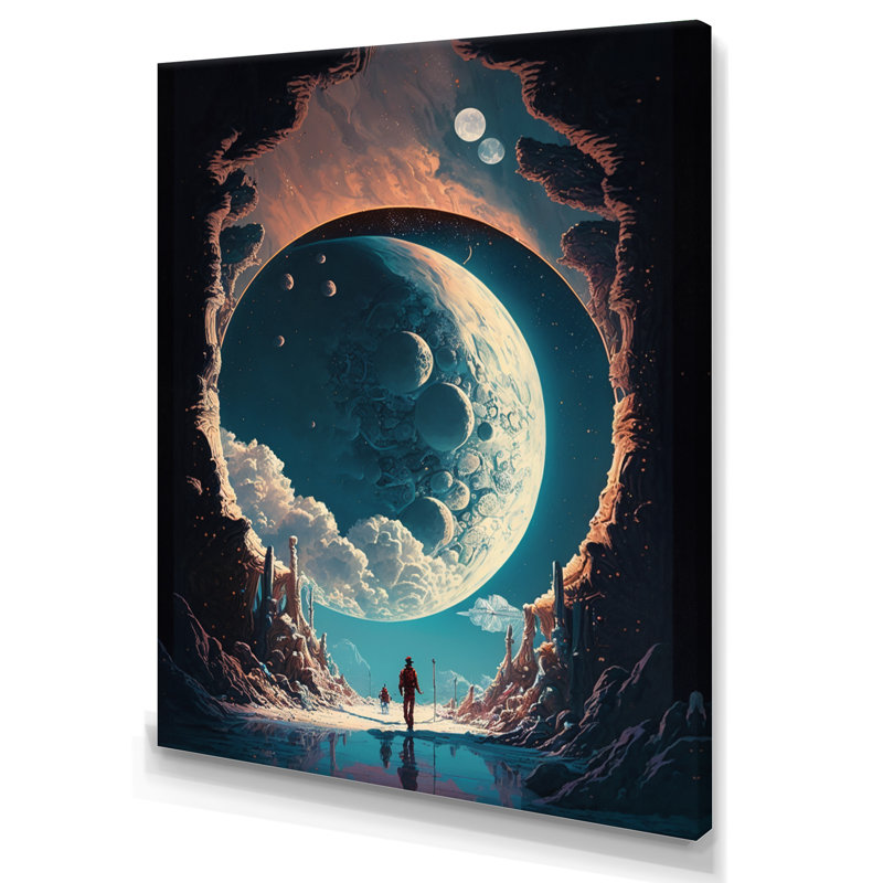 Inspiring Moon's Outer Space View I - Space Landscape, reproduction d'art mural, H 20 po x l 12 po x P 1 po