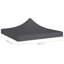 Bronn Dakota Fields Anthracite Fabric Replacement Canopy for Gazebo