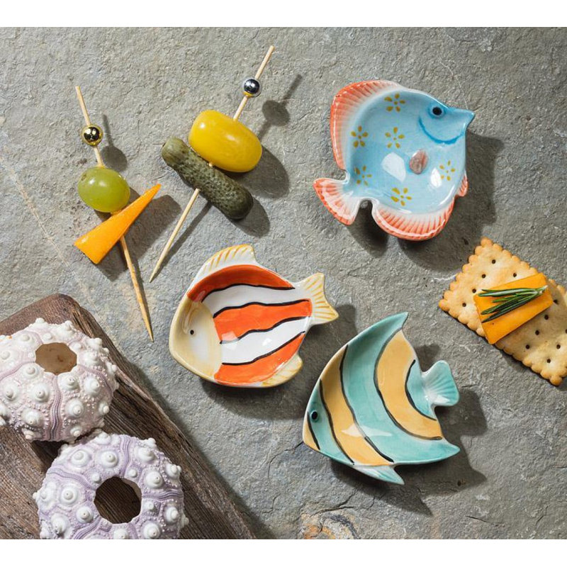 Turquoise And Orange Fish Dish
