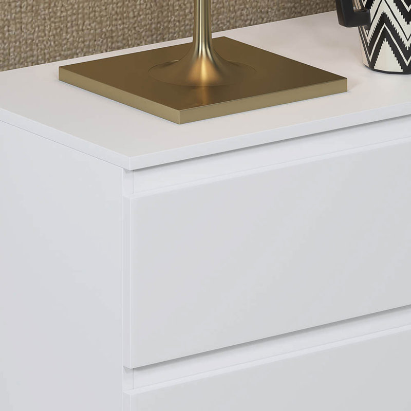 Carlton 8 Drawer Chest Of Drawers: 110cm Wide. 4 + 4 Configuration. Matt Finish. Scratch Resistant. Modern No Handle Design. 