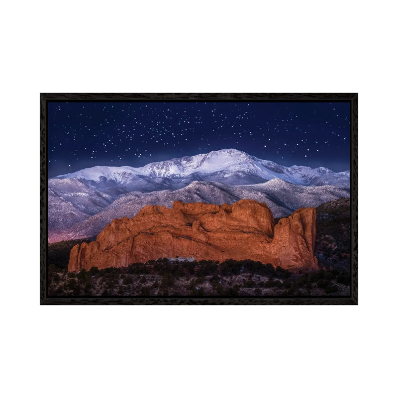Starry Night Sky Over Pikes Peak And Garden Of The Gods In Colorado by Daniel Forster - Gallery-Wrapped Canvas Giclée on Canvas