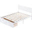 Lit plateforme double avec tiroirs de dessous en blanc radiant - Fabriqué en pin et pour une chambre à coucher lumineuse