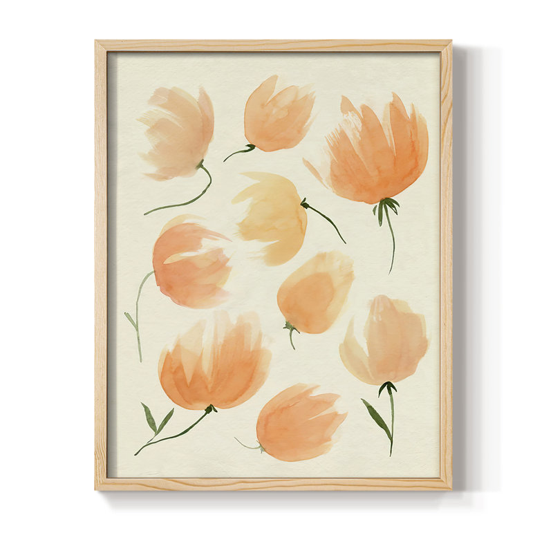 FallenFlowersII Framed Print - Solid Wood, 11" H x 9" W