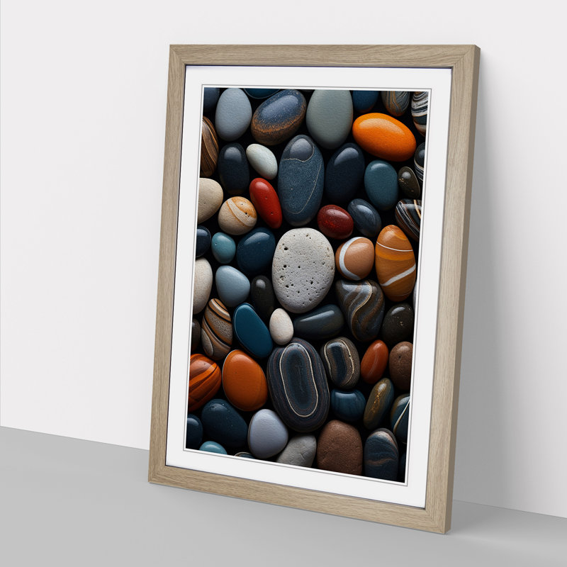 Pebbles Symbolism - Single Picture Frame Print on Wood