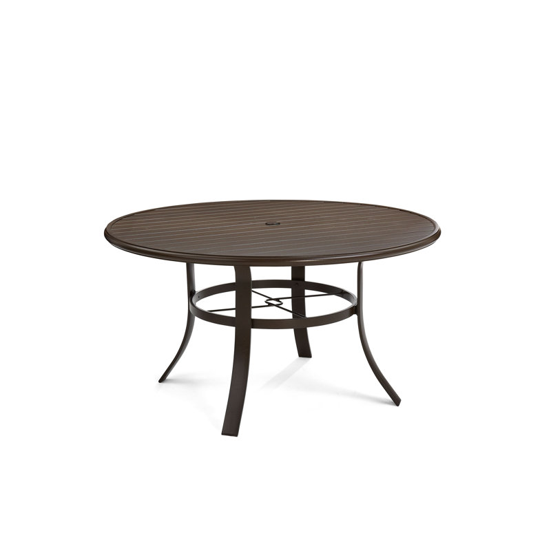 Aluminum Dining Table, Brown, 28.5" H x 54" W x 54" D