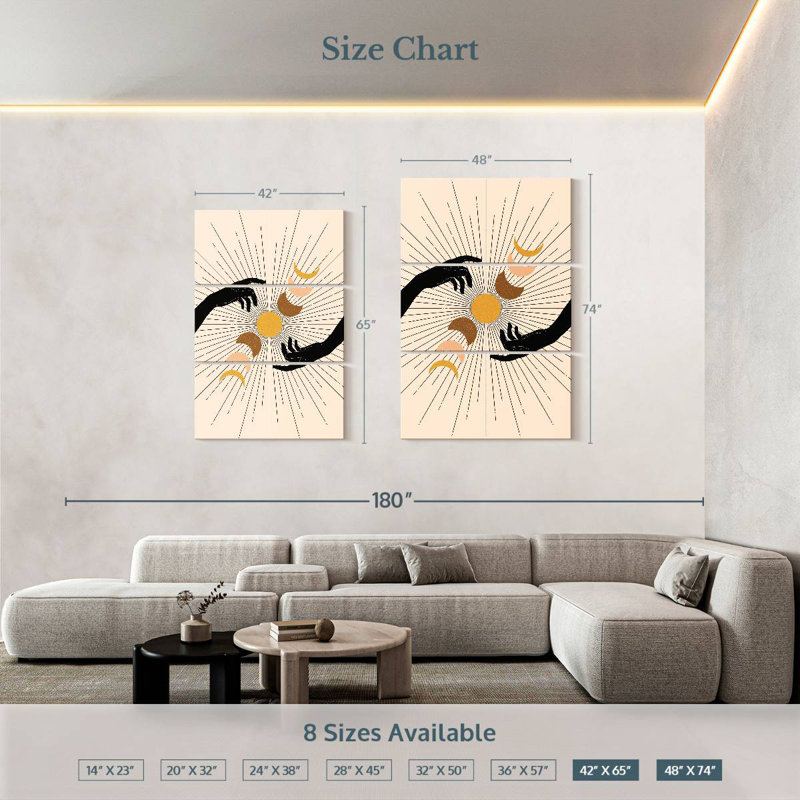Cycles de lune Adella Boho, H 74 po x l 48 po