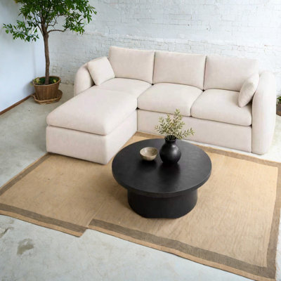 Canapé modulaire en L en chenille de 108 po à compression pour la maison