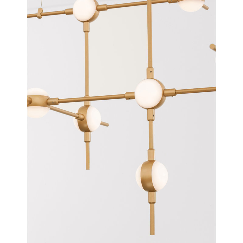 30 - Light Gold LED Geometric Pendant