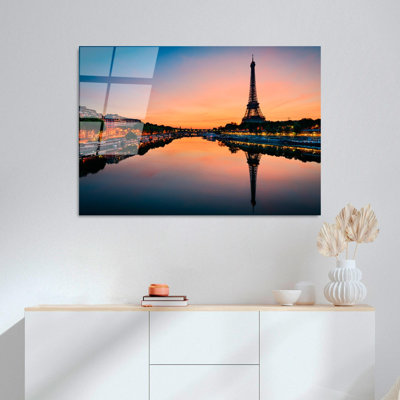 Superbe peinture murale en verre trempé 27,6 po x 39,4 po | 100% verre trempé, épaisseur: 0,16 pouce | Décoration élégante pour le salon ou le bureau, durable et facile à nettoyer, idée de cadeau parfaite