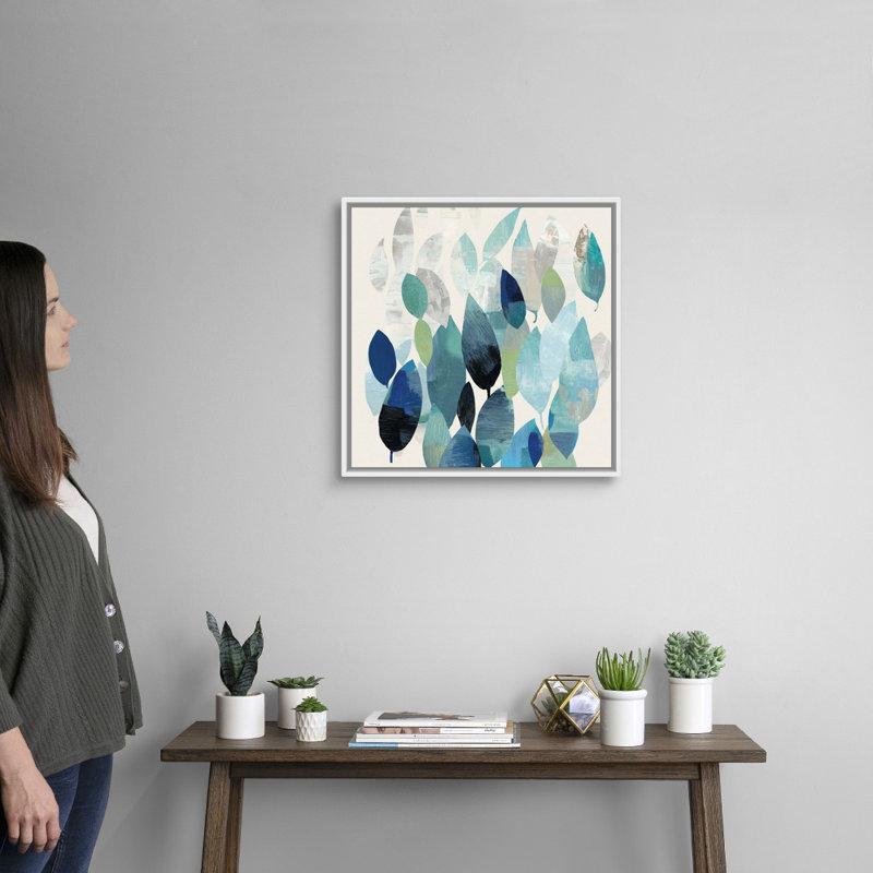 Leaf Mural I - reproduction d'art sur toile, Cadre blanc, H 22 po x l 22 po x P 1,75 po