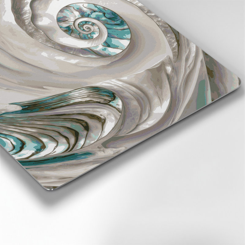 Art mural en métal gris Coastal Abalone, H 8 po x l 8 po